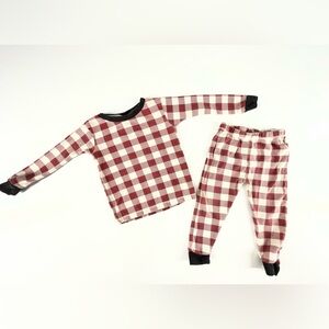Burt's Bees Kids Organic Cotton Family Jammies Red White Checkered Pajama Set 2T